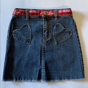 Gap Heart denim blue Jean skirt toddler girls 4 years